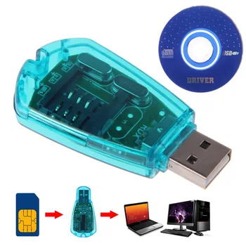 Karšto parduoti ! Blue USB Standartą mobiliųjų Telefonų SIM Kortelių Skaitytuvas Copy Cloner Rašytojas SMS Backup GSM/CDMA+CD UM