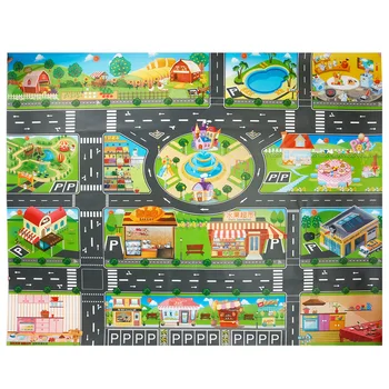 Padidinti 130*100CM Automobilių Žaislas Vandeniui Playmat Imitavimo Žaislai Miesto Kelių Žemėlapis, automobilių Stovėjimo Aikštelė, Žaisti Kilimėlis Nešiojamų Grindų Games NE AUTOMOBILIAI