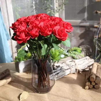 Šilko Rožė Dirbtinių Gėlių Vestuvių Vertus Gėlių Puokštė Nekilnojamojo Touch Home Office Sodo Puošmena Dirbtinės Gėlės Rožės
