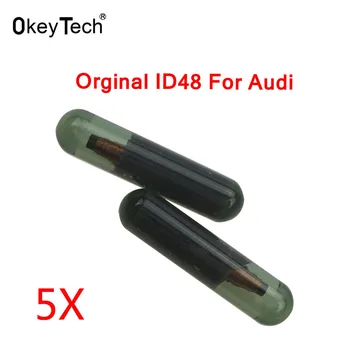 OkeyTech 5vnt/daug Automobilių Atsakiklis Chip ID48 Audi Kriptografijos Atrakinta Chip Audi Automatinio Uždegimo Sistema, ID 48 Auto Automobilis Pagrindinių Lustą