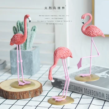 3pcs/daug Kūrybos IN Pink Flamingo W/Budėjimo Darbalaukio Paveikslėlis & Puikus Namų Dekoro Dovana Mergaitėms Flamingo Mini Skulptūra, Statula
