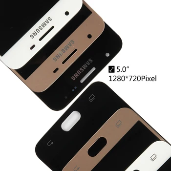 Samsung GALAXY J5 Premjero G570 G570F G570K G570L G570S G570Y LCD Ekranas + Touch skaitmeninis keitiklis Daviklis Stiklas Be Home Mygtuką