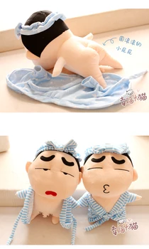 Pliušinis žaislas įdaryti lėlė berniukas animaciją Crayon Shin-chan vonia suknelė chalatas gimtadienio dovana kalėdų dovana kūdikis miega istorija 1pc