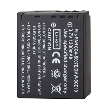 2x 1300mAh CGA-S007 CGR-S007E Įkrovimo Baterija (akumuliatorius Skirtas Panasonic Lumix TZ1 DMC TZ2 TZ3 TZ4 TZ5 TZ50 TZ15 Kamera Atsarginių Baterijų