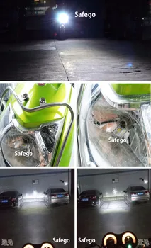 Safego BA20D Motociklo LED Žibintų lemputės 1157 6W 800LM 6000K Hi Lo Pluošto Visus Į Vieną LED autotransporto šviesas žibinto Lemputė šviesos 12v