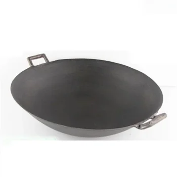 Iškylą kempingas wok 27 - 40cm geležies virimo indų plieno wok giliai frypan virtuvės reikmenys virtuvės puodą