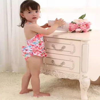 Mergina maudymosi kostiumėliai, kūdikių mergina mielas gėlių spausdinti Siamo sijonas stiliaus mažų maudymosi kostiumėlį, gėlės vienas gabalas, vaikų maudymosi kostiumėlį 1-6 metų