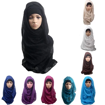 Mados Moterų Musulmonų Ilgas, Minkštas Hijab Wrap Islamo Skara Skara Bžūp Galvos Apdangalą