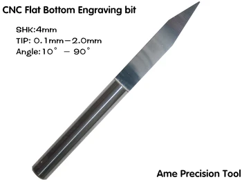 4 mm Blauzdos skersmuo ping CNC karbido įrankis ,Medienos apdirbimo Kelvedžio bitai,Volframo pabaigos pjovimo frezavimo,plokščio dugno graviravimas tiek