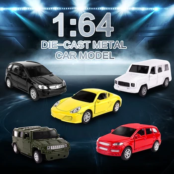 1:64 Lydinio Diecast Metal Žaislinius Automobilius Nustatyti, Kelių spalvų, Openable Durų, Traukti Atgal, Automobilio Modelį, Dovanų Paketą Vaikams
