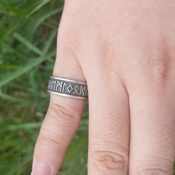 LANGHONG 10vnt Rune Viking Žiedas Skandinavų Vikingų Runos Žiedas Skandinavijos Skandinavų Papuošalai