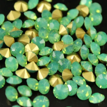 Green opal 72pcs į 144pcs didmeninė pažymėjo atgal, Stiklo Kristalų, cirkonio Turas stiklo masės chaton akmens Papuošalai Aksesuaras