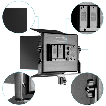 Neewer 3200-5600K Bi-color Pritemdomi CRI 95 660 LED Šviesos+U Laikiklis Barndoor Studija/ 