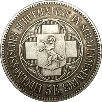 NEMOKAMAS PRISTATYMAS Šveicarija 5 Franken Fotografavimo Festivalis 1865 monetų kopijos