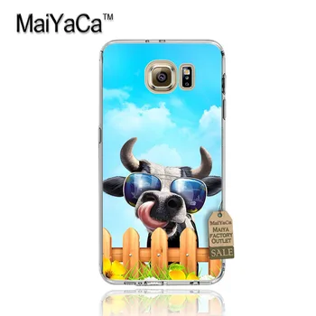 MaiYaCa Mielas animacinių filmų juoda ir balta karvė Prabanga High-end telefono dėklas, skirtas Samsung S3 S4 S5 S6 S6edge S6plus S7 S7edge S8 S8plus