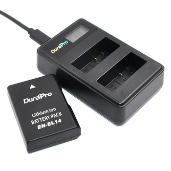 2 x DuraPro LT-EL14a EN-EL14 EL14 Baterija + LCD USB Dual Kroviklis, Skirtas 
