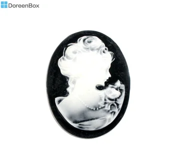 Doreen Lauke Gražių 10 Dervos Lady Įspausti Ovalo Formos Kamėja Embellishment (B06694)