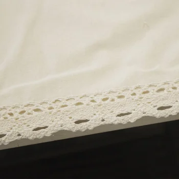 Smėlio spalvos lino, medvilnės staltiesė stačiakampio formos nėrinių krašto toalha de mesa dulkėms staltiesė namų vestuves staltiesės