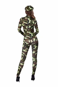 Helovinas Seksualus Kamufliažas Moterų Kostiumai Armijos Kareivis Oro Pajėgų Vadas Policewoman Cosplay Jumpsuits Lady Suaugusiųjų