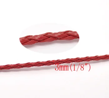 Doreen Lauke Puikus 10M Raudona Kasytės Leatheroid Papuošalai Laido 3mm (B16912)