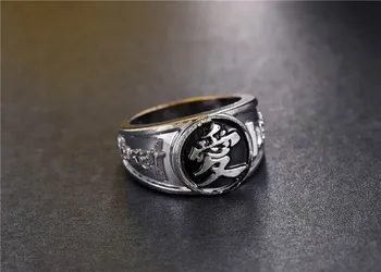 Top parduodant Karštas Anime Naruto juoda Gaara Žiedai, sidabro sidabrą, žiedus, cosplay papuošalai vyras reikmenys, metalo Žiedas Vyras mada žiedai