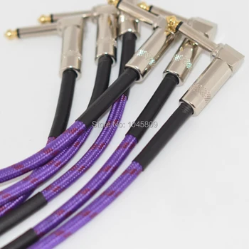 6pcs stačiu kampu 1/4 mono gitara poveikis paminą patch kabelis laido violetinė 21cm Poveikio Pedalo Muzikos Instrumentas