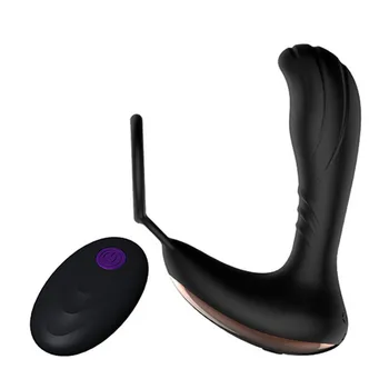 Silikono Vyrų Prostatos Masažas su Žiedu Analinis Vibratorius Butt Plug USB Įkrovimo Suaugusiųjų Žaislas Kulminacija Fantazijos Sekso Mašina A1-1-63