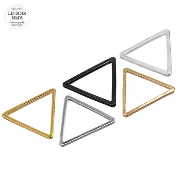 Linsior 10vnt/daug Aukso Spalvos, Geometriniai Žavesio Paprastos Konstrukcijos Tuščią Kvadratą Trikampis Pakabukas 