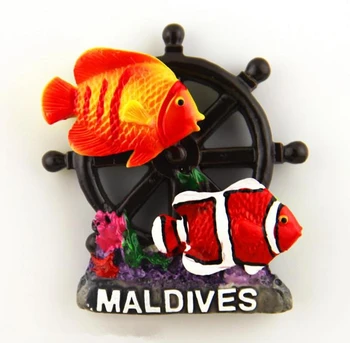 Rankų darbo Dažytos Maldyvai Tropinių Žuvų 3D Šaldytuvas Magnetas Pasaulio Kelionių Suvenyrų Šaldytuvas Magnetiniai Lipdukai Namų Puošybai