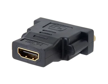 HDMI jungtis F į DVI F Adapteris HDMI tėvų, DVI motinos paauksuotas adapteris, black gold sujungti su DVI ir HDMI linijos