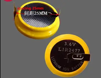 NAUJAS LIR2477 3,6 V mygtukas įkraunama ličio baterijos baterijų 2477 Li-ion baterija kojos kojos kojos 10vnt/daug