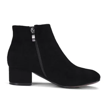 Asumer karšto pardavimas naujų moterų mados batai pulko užtrauktukas aikštėje kojų paprasta ponios rudens-žiemos batai aikštėje kulno batai