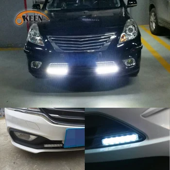 OKEEN Automobilių Stiliaus DRL led dienos veikia šviesos 12V led žibintų 8 led LED kristalų Aukšto ryškumo šviesos baltos spalvos, IP65