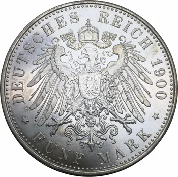 Vokietijos Valstybių 1900 Imperatorius Prūsijos Karalius 5 Ženklą Vilhelmas II Žalvario, Sidabro Padengtą Monetos Replika