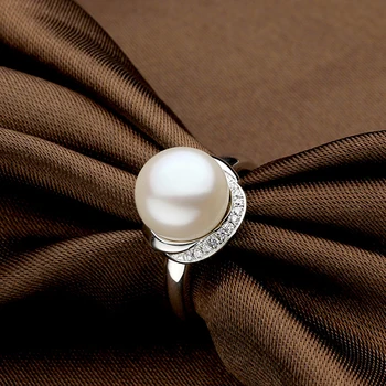 Sinya 925 sterlingas sidabro, perlų žiedas su AAAAA perlų skersmuo 10-11mm moterų, mergaičių motina 2017 naują atvykimo karšto pardavimo