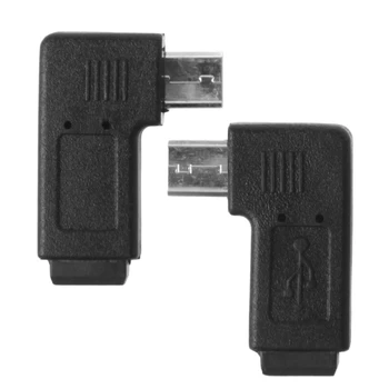 ALITER 90 Laipsnių Kairėje ir Dešinėje Kampu, Mini USB 5Pin moterį, Micro USB Male Duomenų Sinchronizavimo Adapteris