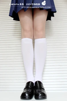 Lolita Pavasario ir vasaros studentų vienodas aksomo blauzdos knee-high gyvūnų cosplay baltos kojinės jauna mergina
