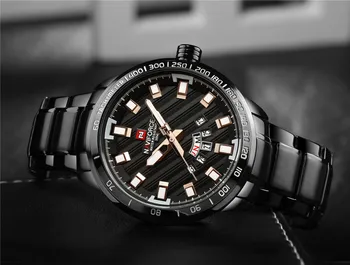 Garsaus prekės ženklo verslo vyrų laikrodžiai, šviesos 2017 NAVIFORCE full steel kvarciniai laikrodžių vyrams, vandeniui 30m vyras laikrodis Reloj Hombre