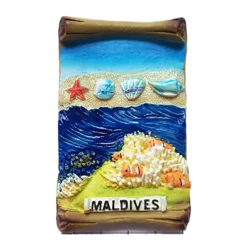 Naujas Atvykimo Maldyvai Suvenyrai, Tropinių Koralų Jūros Žuvys, Kriauklės, Šaldytuvo Magnetas Sienų Lipdukai Namų Puošybai