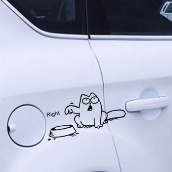 Juokingas Animacinių filmų Katės vinilo Automobilių langų bakas, akseleratoriaus siena lipdukas Dubenį Katė Decal lipdukai, Lipdukai, Virtuvė, gyvenamasis kambarys Tapetai