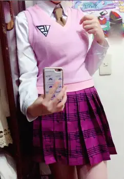 [Tinkinti] Anime Danganronpa V3 Pav Akamatsu Kaede JK Mokyklos Uniforma Pilnas Komplektas Cosplay Kostiumas Naujas nemokamas pristatymas