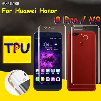 Front/Back Visišką Aišku, Minkštos TPU Kino Ekrano apsaugos Huawei Honor 8 Pro/V9, Dangtis Lenktas Dalys (Ne Grūdintas Stiklas)