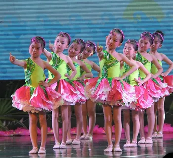 2017 naujas Vaikų Dienos Kinijos atlikti Kostiumai Vaikams Vitrina Jazminų Šokių Suknelės Žiedlapis Drabužių Etapo Rezultatus Drabužiai