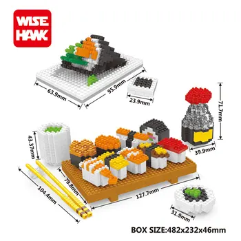 WiseHawk Karšto Pardavimo Skanus Japonų Suši Maisto Nano Blokai Vaikams, Žaislai, 3D Surinkimo Plastikiniai Modelis Statybos Statybinės Plytos