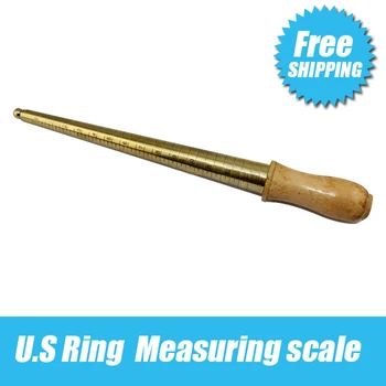 Nemokamas pristatymas/U. S žiedas matavimo skalė vario/matavimo/medinė rankena U. S 1-13 