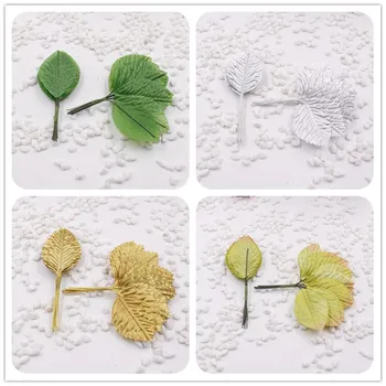 1 gabalas, 12 vienetų nailono šilko žali lapai dirbtinių gėlių, vestuvių dekoravimas 