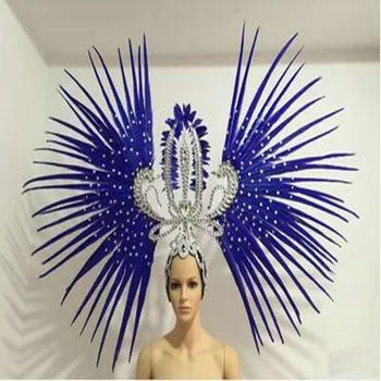 Custom samba šalies helovyno karnavalas šukuosena šokių etape plunksnų vinjetė už dainininkai