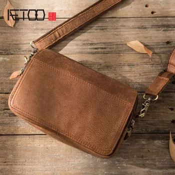 AETOO Naujas krepšys Japonijos retro odinės piniginės, odiniai laisvalaikio vyrai maišelį vyrų maišelį pečių maišą