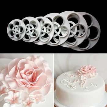 3pcs - 6pcs Gvazdikai / Rožių Gėlių Tortas Pelėsių maker Minkštas Cookie Cutter tortas dekoravimo priemonė, kepimo virtuvės reikmenys
