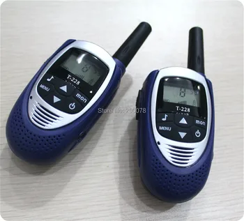 2vnt T228 mini nešiojamasis radijo walkie talkies pora mėlyna uhf cb radijo stotelių komplektas siųstuvas-imtuvas 8 kanalo PMR446 w/ 99 kodas vaikams